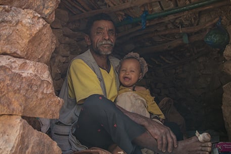 Stock placeholder image with grayscale geometrical mountain landscape