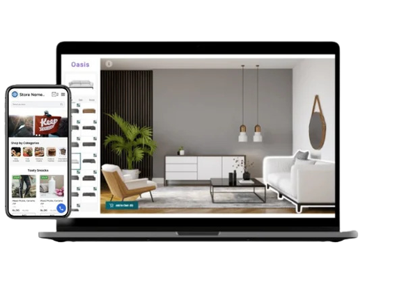 Stock placeholder image with grayscale geometrical mountain landscape